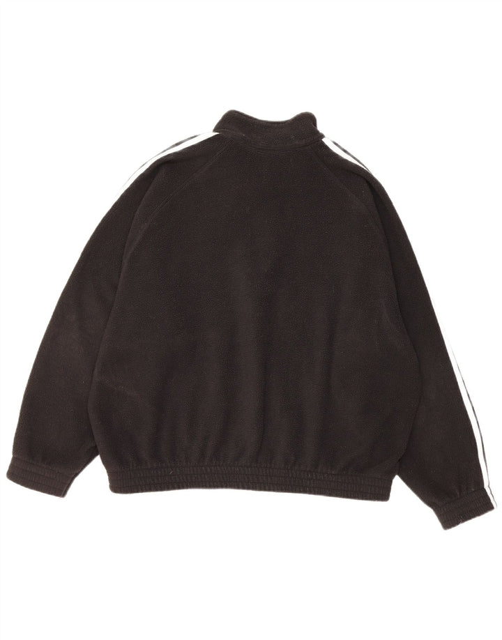 Maglione in pile oversize da donna con zip e collo Adidas UK 12 medio poliestere nero