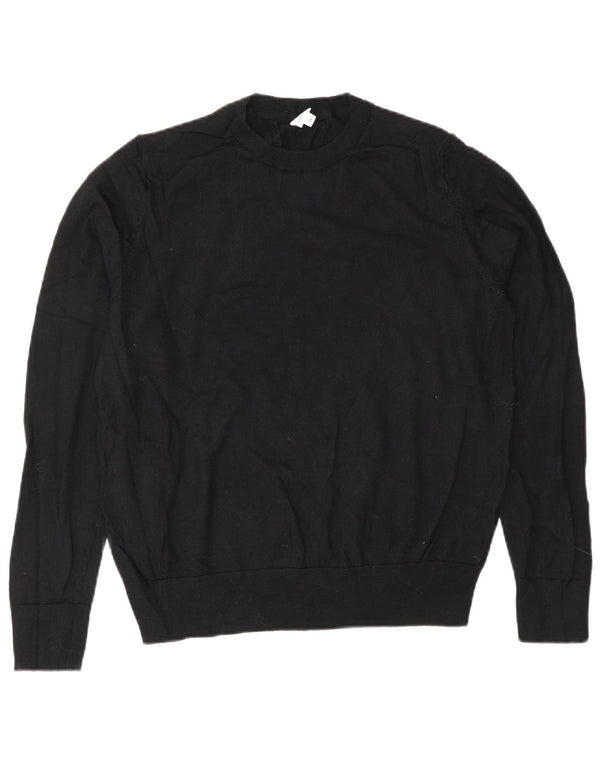 Maglione maglione girocollo da donna John Lewis UK 14 lana merino nera media