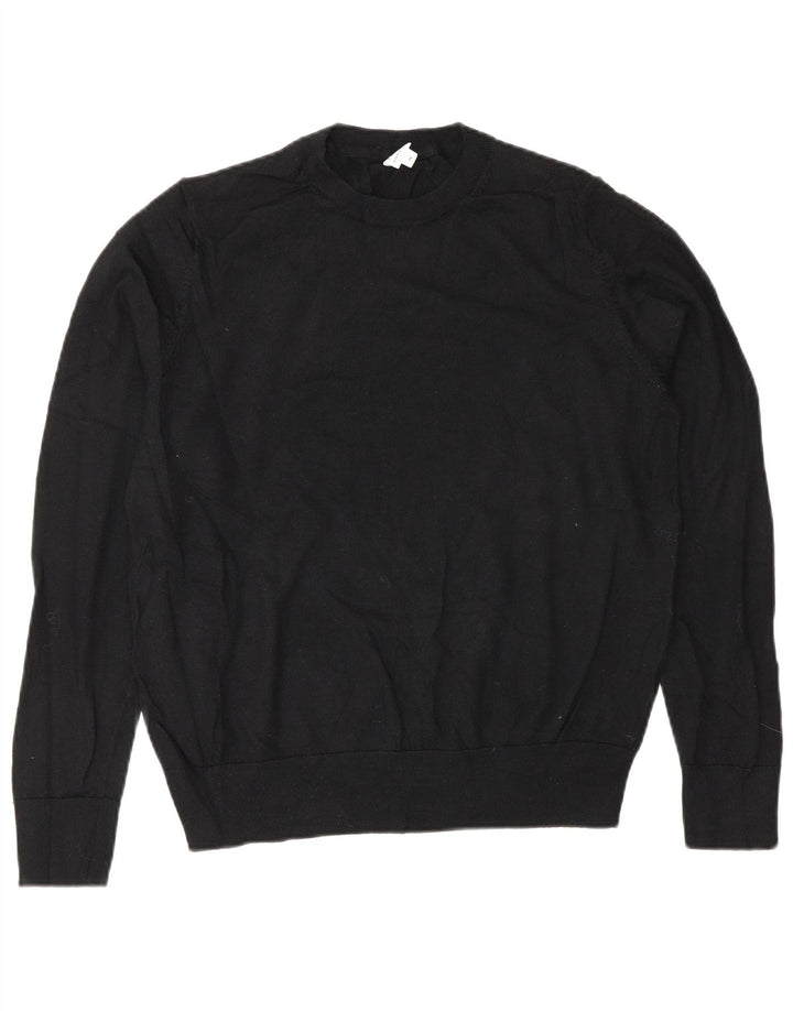Maglione maglione girocollo da donna John Lewis UK 14 lana merino nera media