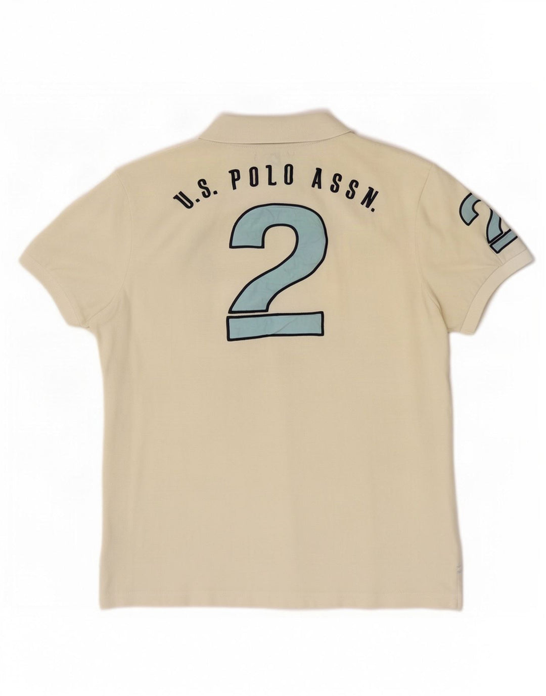 Polo Assn. Polo grafica da uomo in cotone bianco sporco medio