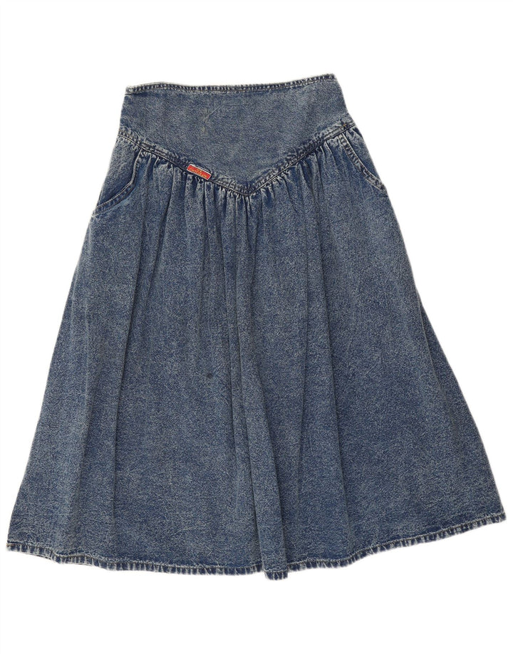 Gonna di jeans vintage da donna W28 L30 in cotone blu