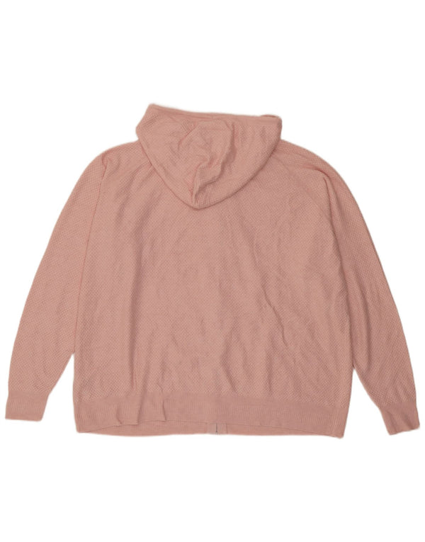 Maglione con cappuccio e zip in maglia vestibilità ampia da donna Marks & Spencer UK 16 grande rosa