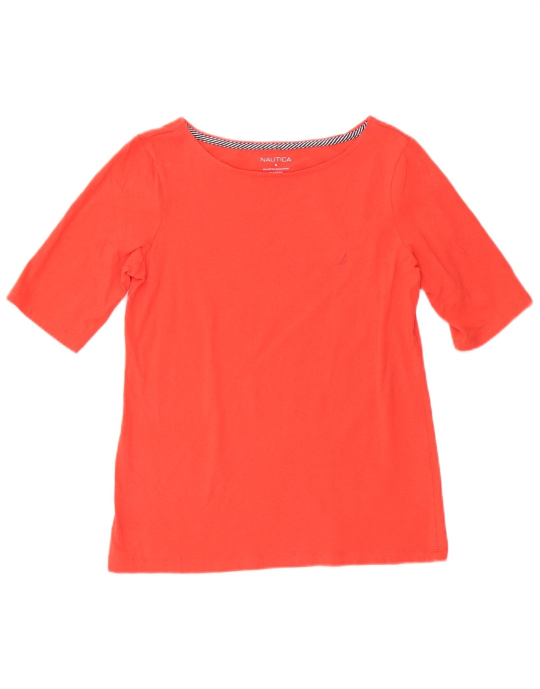 Top camicetta da donna NAUTICA UK 12 cotone rosso medio