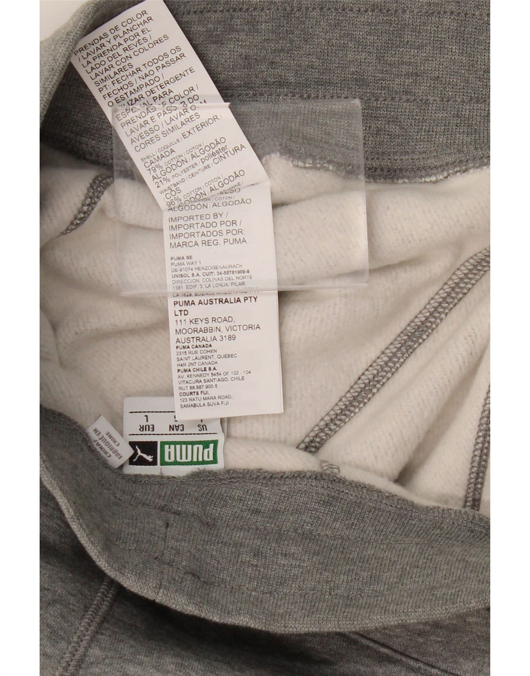 Pantaloni da tuta cargo PUMA da uomo, grandi, in cotone grigio screziato