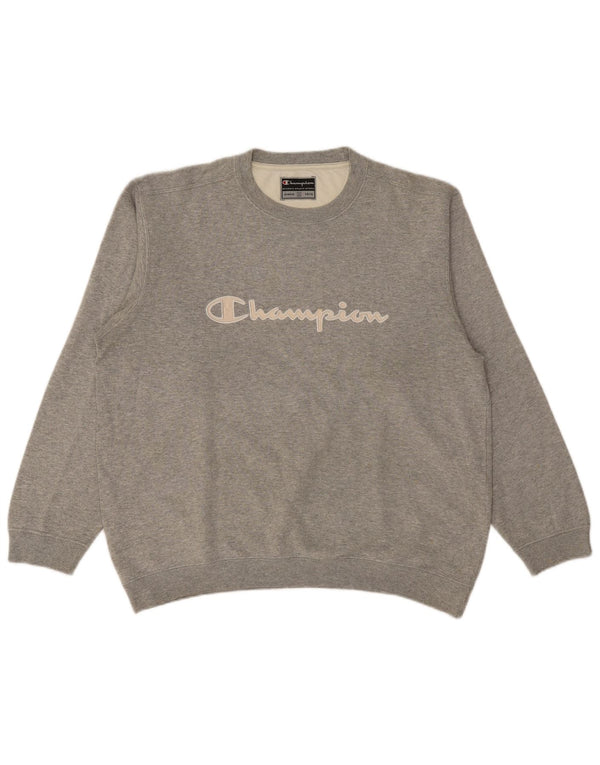 CHAMPION Felpa con grafica da uomo Maglione in cotone grigio medio