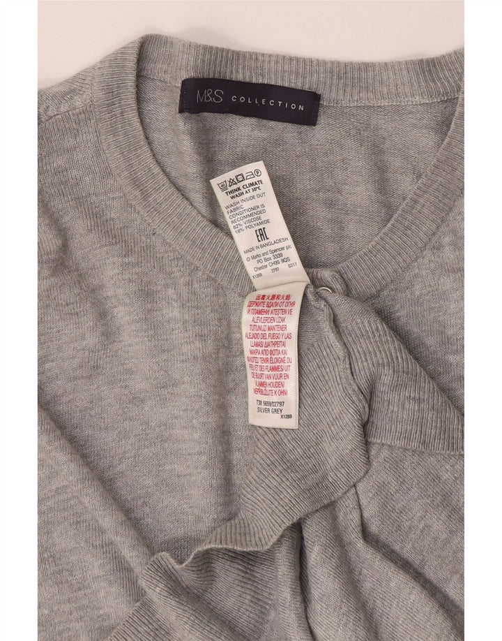Maglione cardigan da donna Marks & Spencer UK 14 Viscosa grigio medio