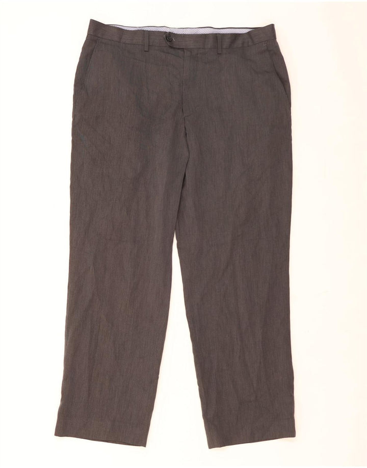 Pantaloni da abito dritti su misura da uomo Marks & Spencer W36 L29 Grigi