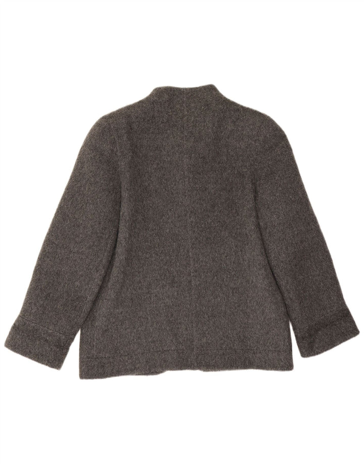 Giacca blazer vintage da donna a 4 bottoni UK 14 grande grigia