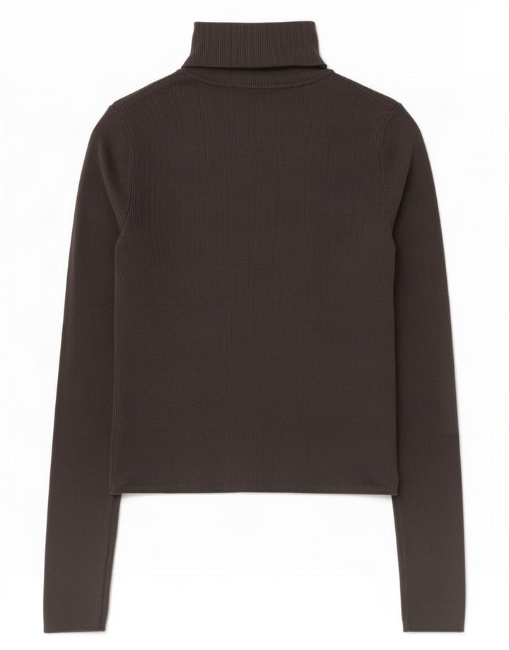Maglione corto da donna Zara con collo alto, UK 12, viscosa grigio medio