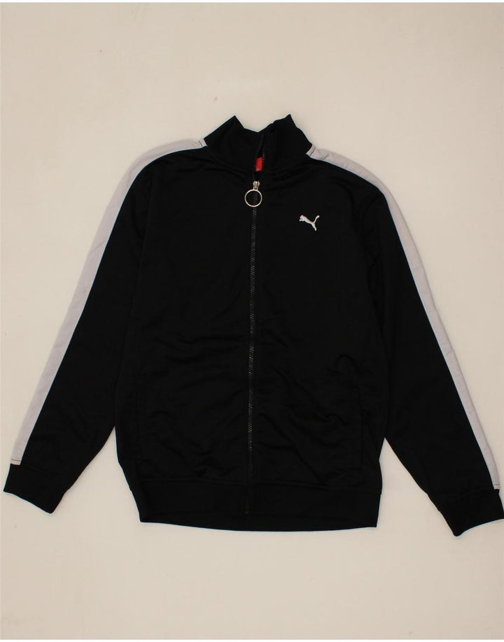 PUMA Boys Tracksuit Top Jacket 11-12 Years Large Black Colourblock Vintage Puma and Second-Hand Puma from Messina Hembry 