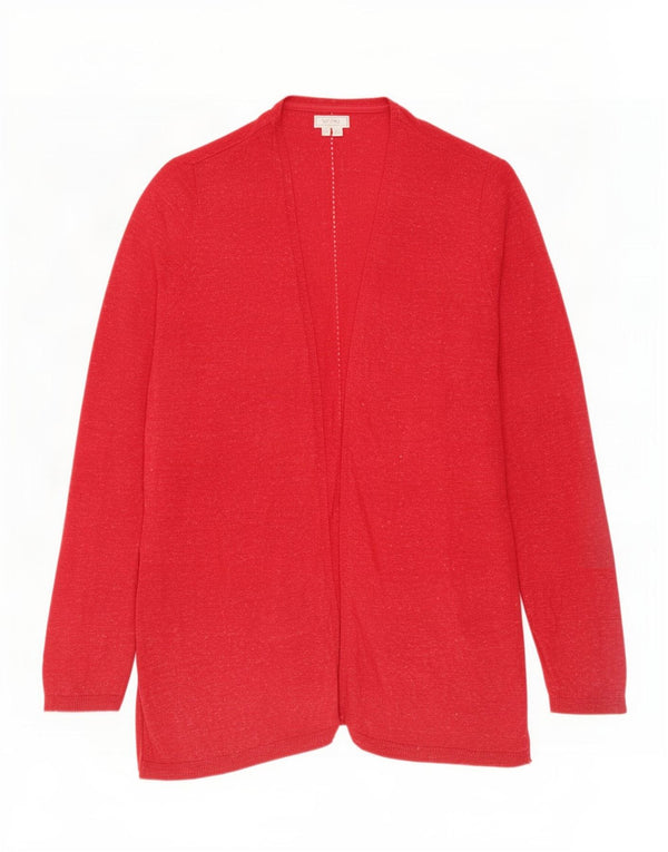 Maglione cardigan aperto da donna Fat Face UK 16 grande cotone rosso