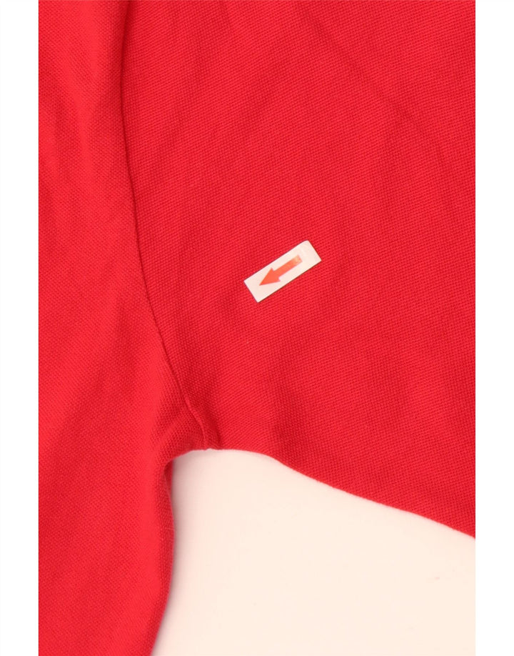 Polo da uomo a maniche lunghe North Sails Large in cotone rosso