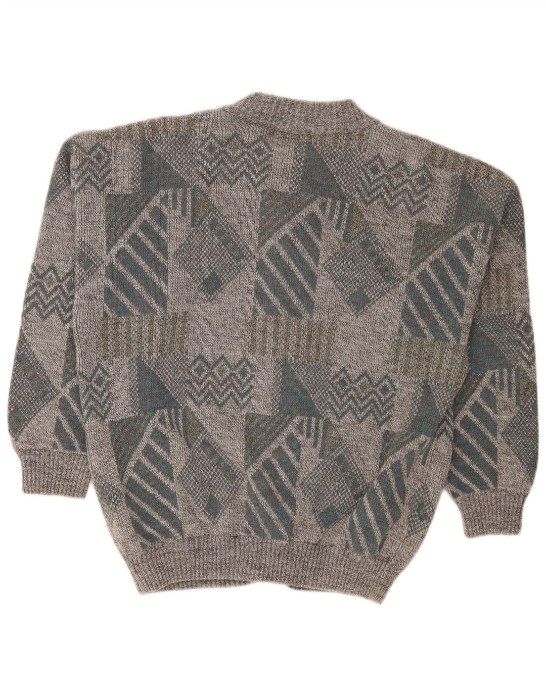 Maglione cardigan ampio da uomo Gianni, grigio medio geometrico