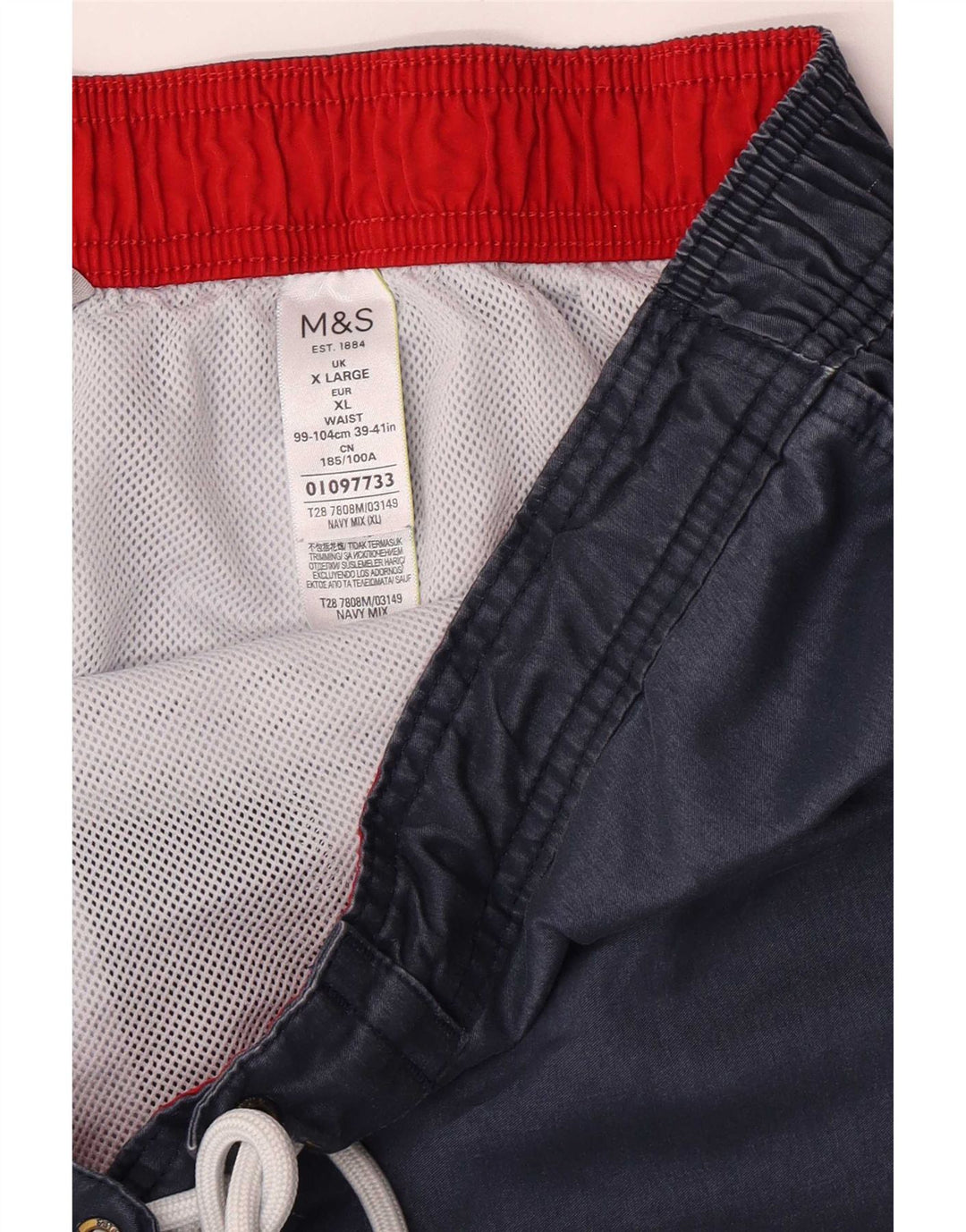 Pantaloncini da bagno da uomo Marks & Spencer XL blu navy in poliestere color block