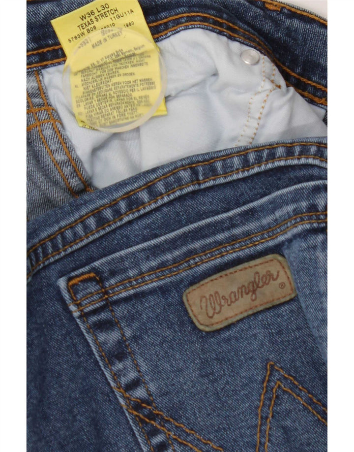 Jeans dritti elasticizzati Texas da uomo Wrangler W36 L27 cotone blu