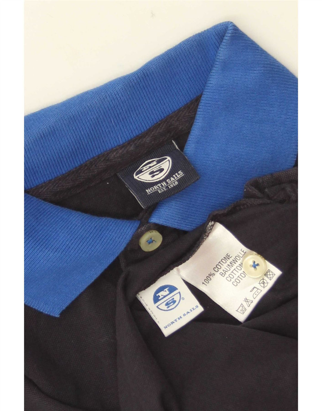 Polo da uomo North Sails Small in cotone color block blu navy