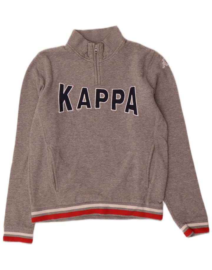 Felpa con grafica Kappa da donna, maglione, UK 10, piccolo, grigio, color block