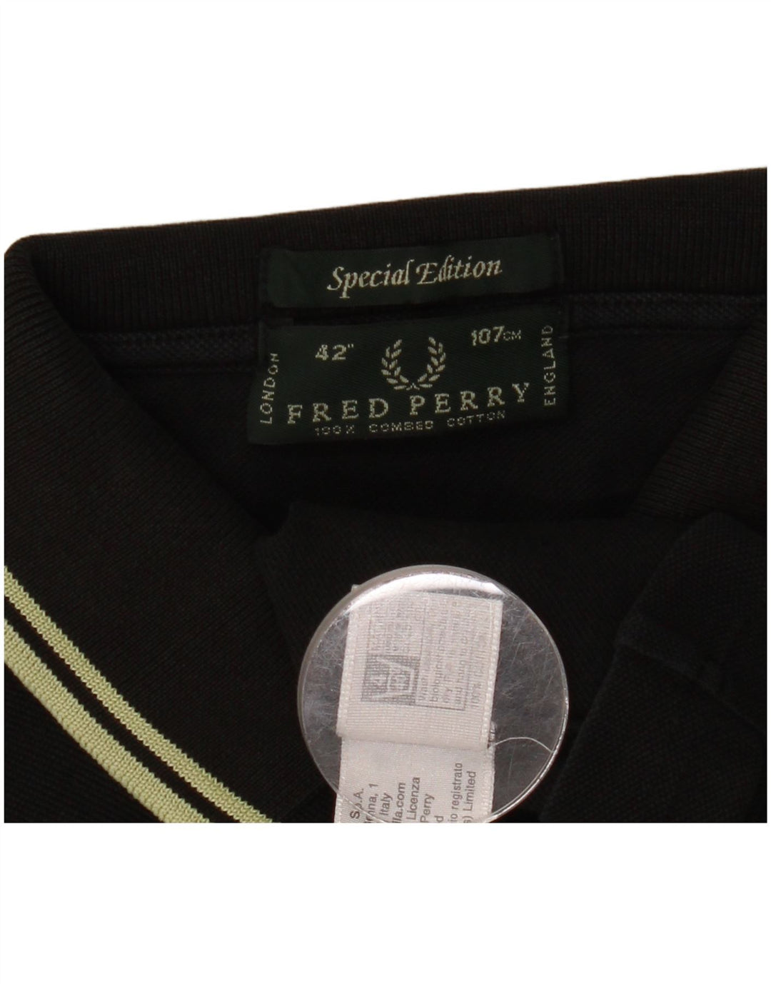 Polo da uomo Fred Perry in cotone nero medio