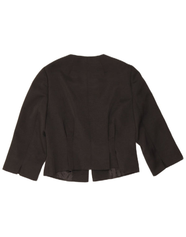Giacca blazer corta da donna Coast con maniche a 3/4 UK 10 piccola in poliestere nero