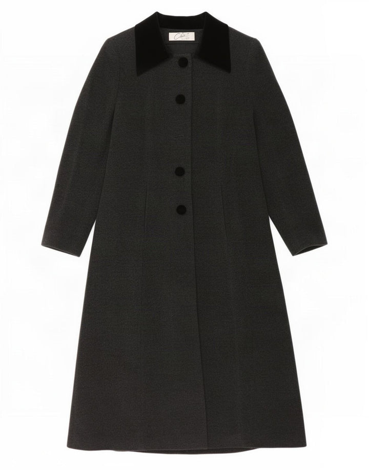 Soprabito vintage da donna UK 10 piccolo in lana grigia