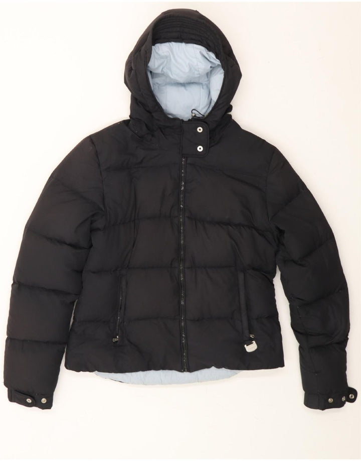 CHAMPION Womens Hooded Padded Jacket UK 10 Small Navy Blue Polyester Vintage Champion and Second-Hand Champion from Messina Hembry 