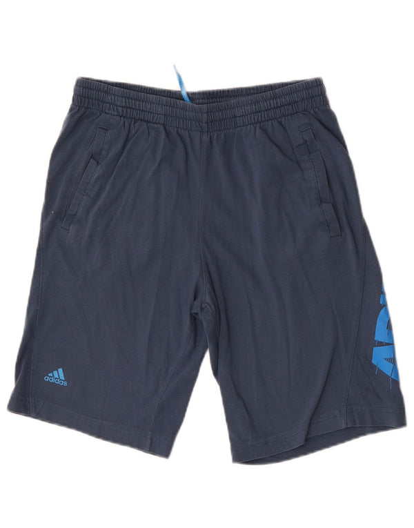 Pantaloncini sportivi Adidas da ragazzo con grafica 13-14 anni in cotone blu navy