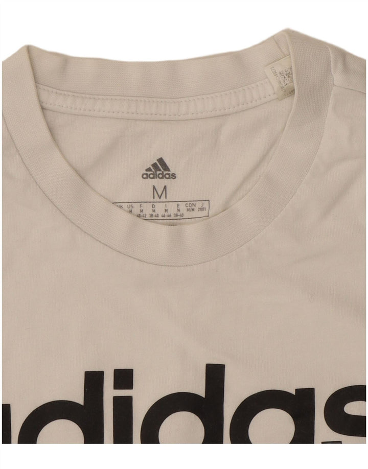 Maglietta grafica da donna Adidas Top UK 12/14 Medium Bianca