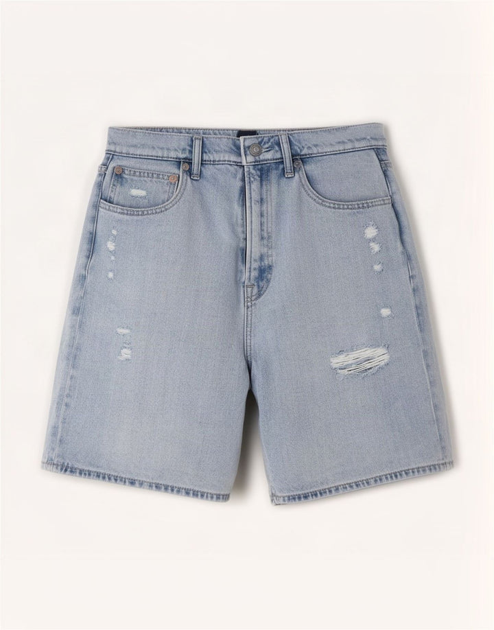 Pantaloncini di jeans invecchiati da donna Gap medi W28 cotone blu