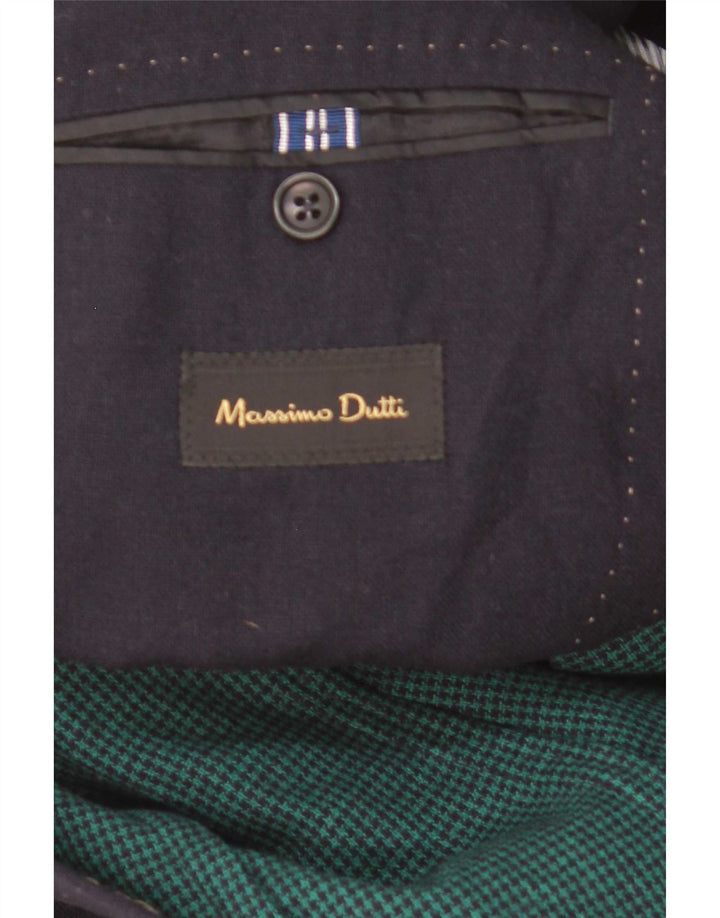 Giacca blazer da uomo a 2 bottoni Massimo Dutti EU 48 media lana blu navy