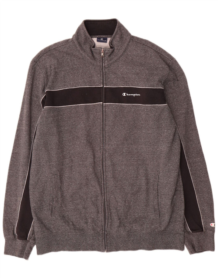 Giacca da tuta da uomo Champion 2XL Cotone color block grigio