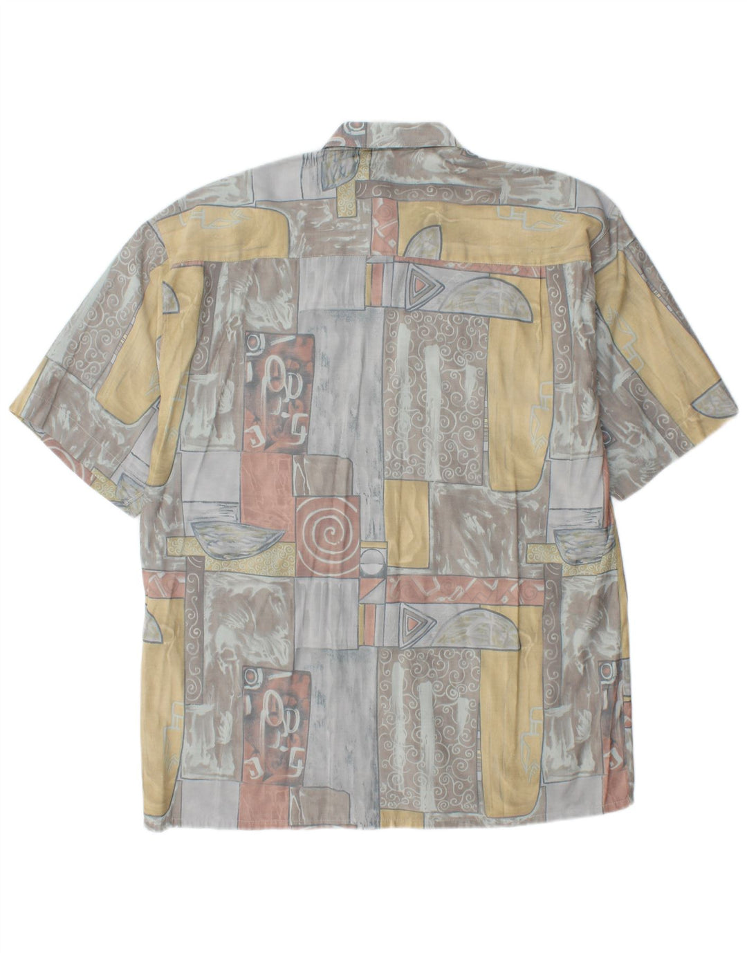 Camicia a maniche corte da uomo C.C.CONCORD grande geometrica multicolore