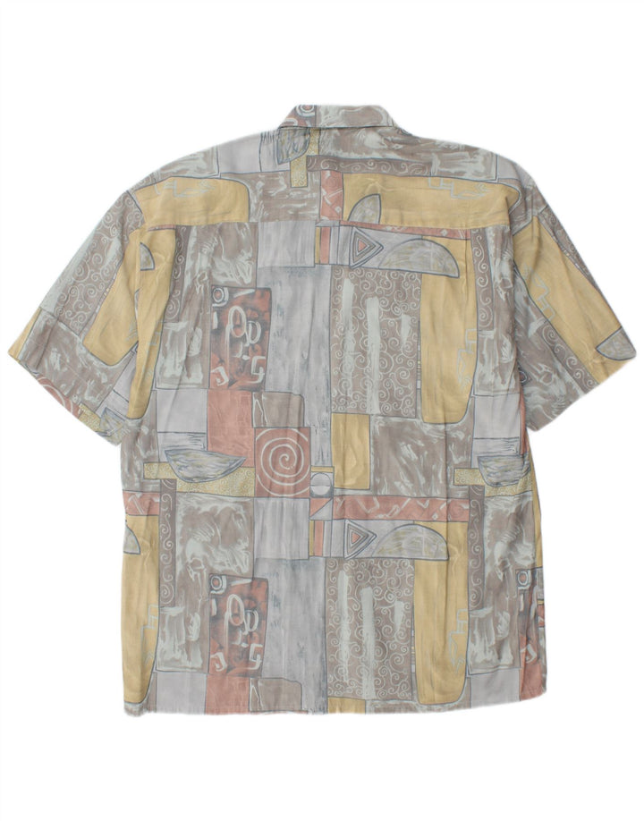 Camicia a maniche corte da uomo C.C.CONCORD grande geometrica multicolore