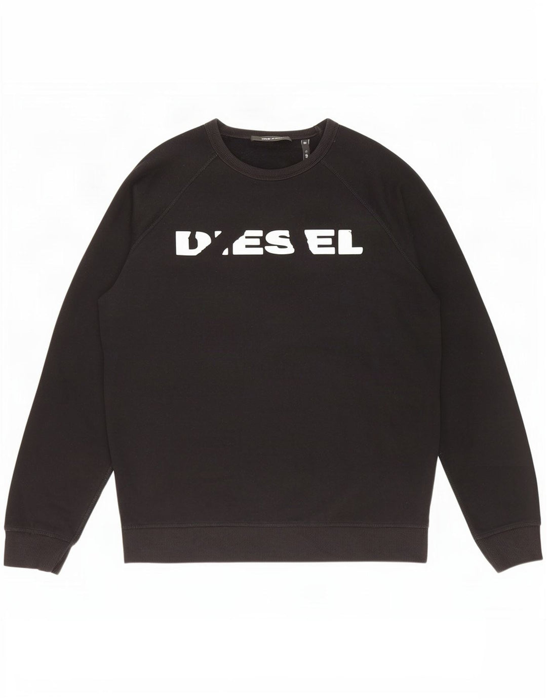 Diesel Felpa grafica da uomo Maglione grande cotone nero