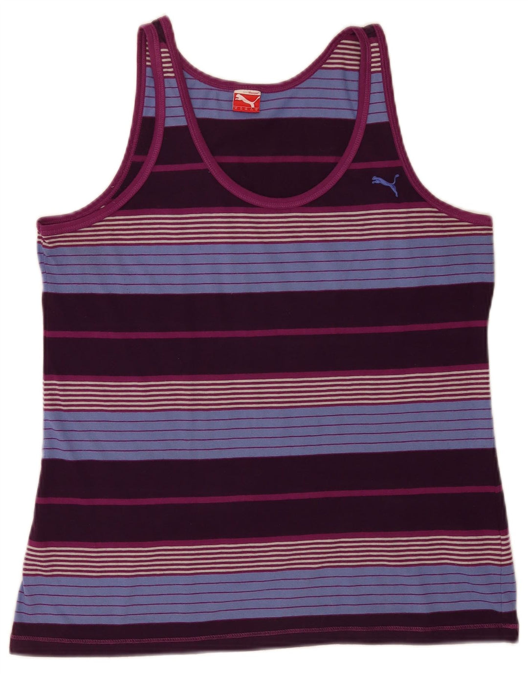Canotta da donna Puma UK 16 Sport in poliestere a righe grandi multicolori