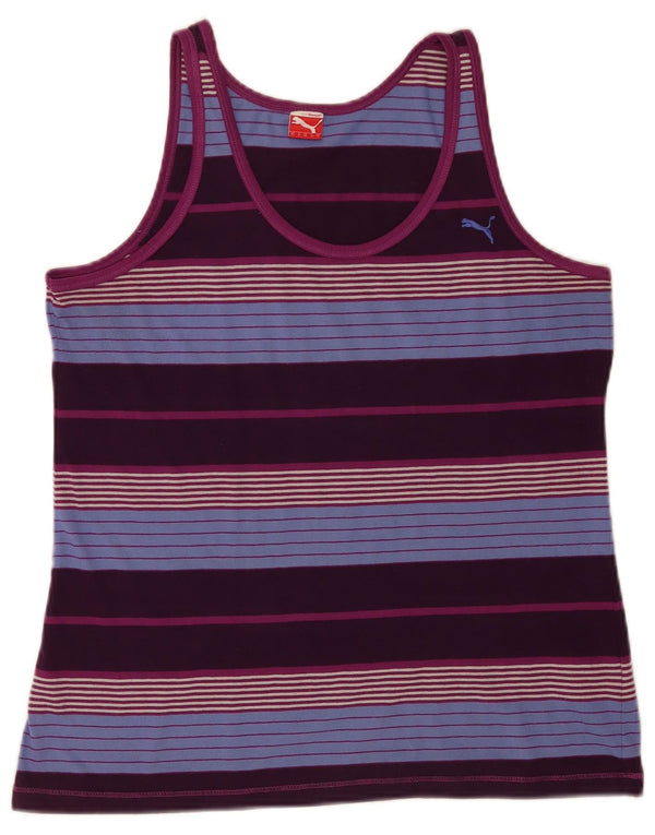 Canotta da donna Puma UK 16 Sport in poliestere a righe grandi multicolori