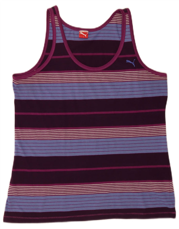 Canotta da donna Puma UK 16 Sport in poliestere a righe grandi multicolori