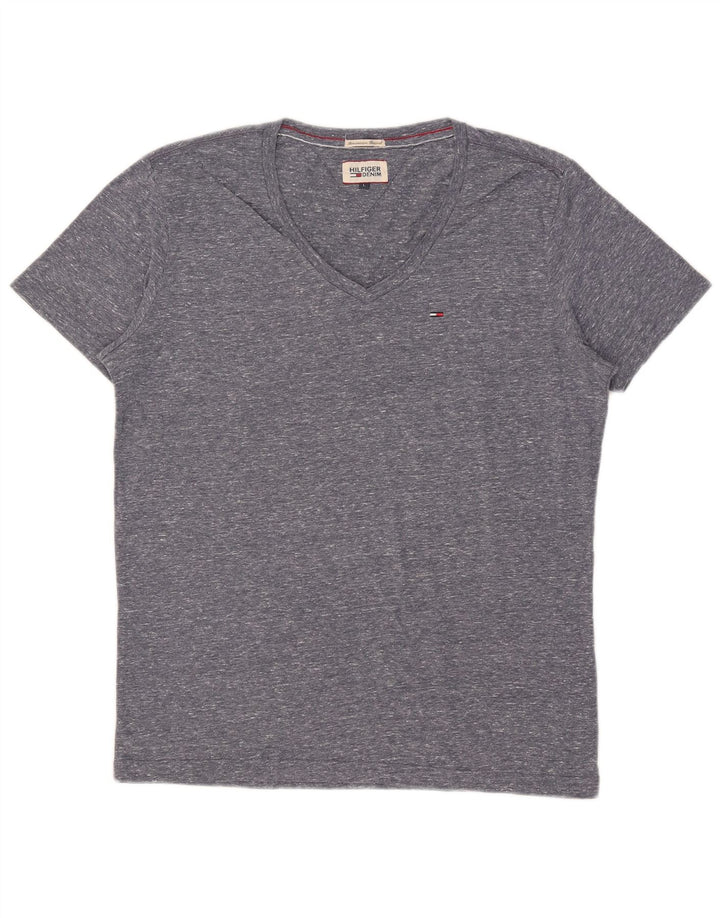 T-shirt da donna Tommy Hilfiger Top UK 16 grande poliestere chiazzato grigio