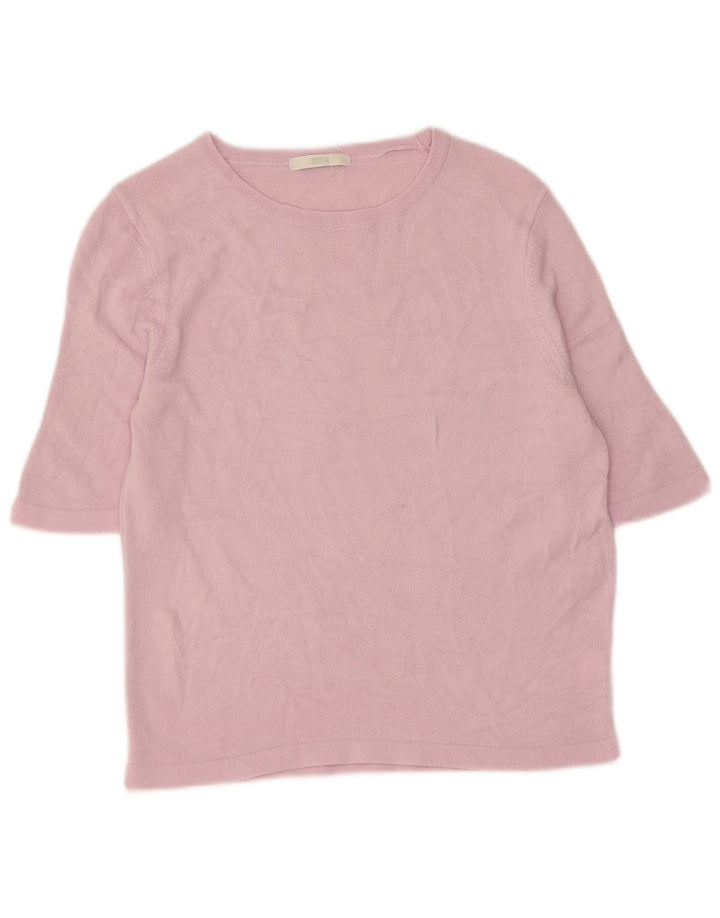Marks & Spencer Top da donna manica 3/4 UK 10 piccolo acrilico viola