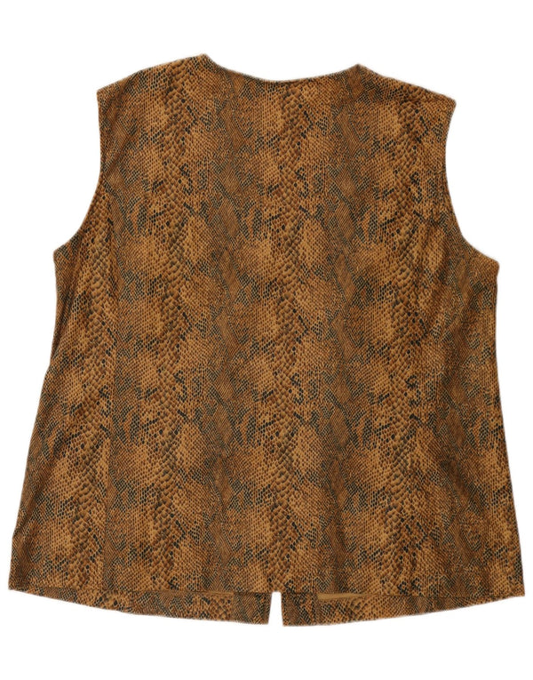 Gilet da donna VINTAGE UK 18 XL Poliestere con stampa animalier marrone