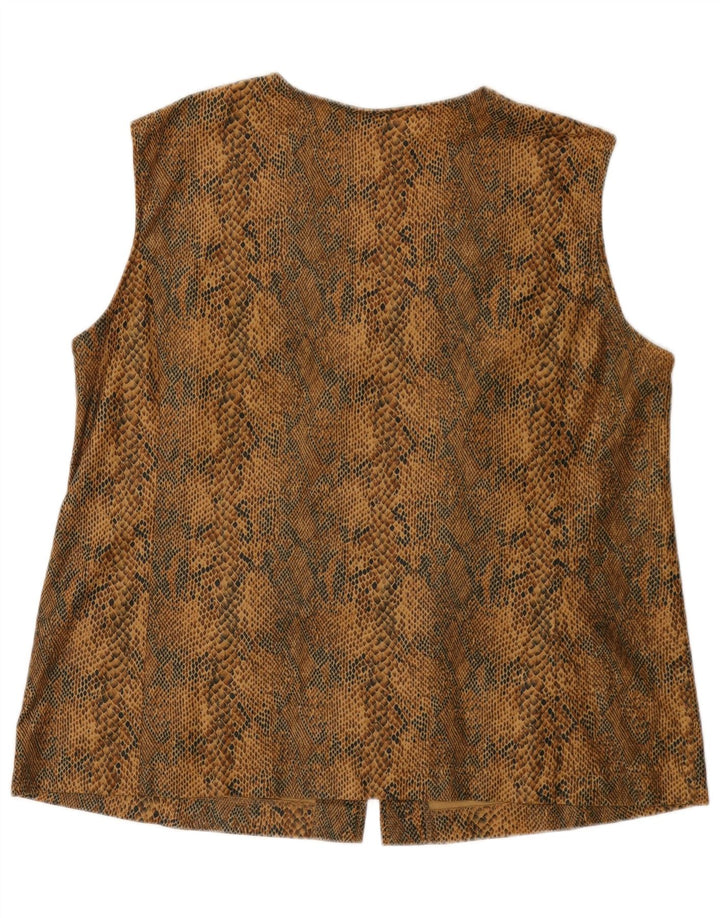 Gilet da donna VINTAGE UK 18 XL Poliestere con stampa animalier marrone