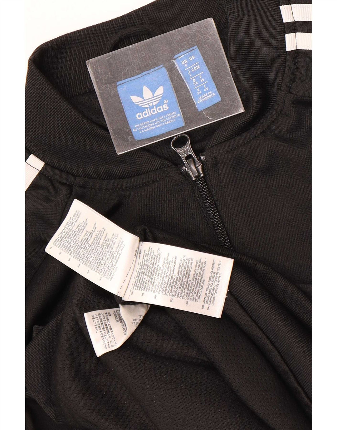 Giacca da ginnastica grafica da donna Adidas UK 8 Small Poliestere nero