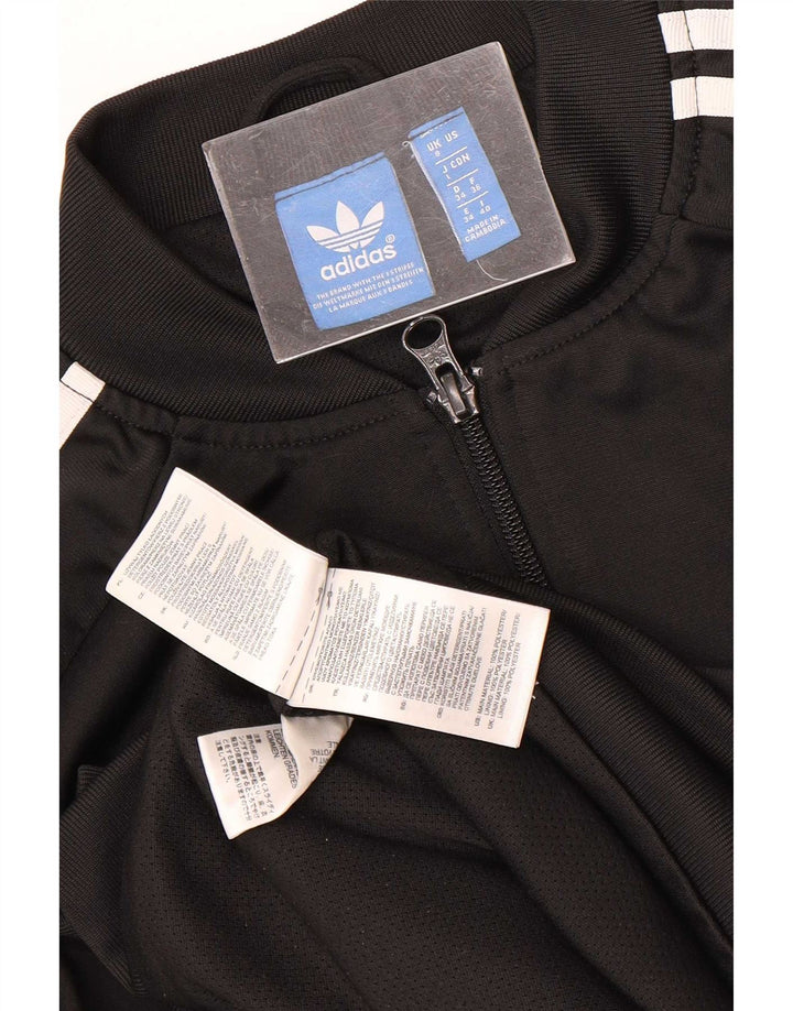 Giacca da ginnastica grafica da donna Adidas UK 8 Small Poliestere nero