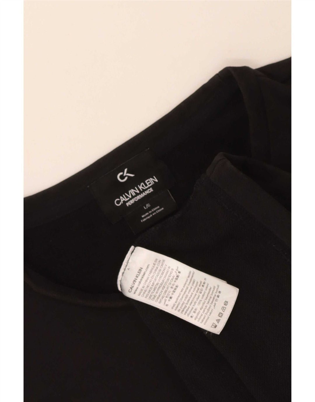 Top da donna a maniche lunghe Calvin Klein UK 14 grande cotone nero