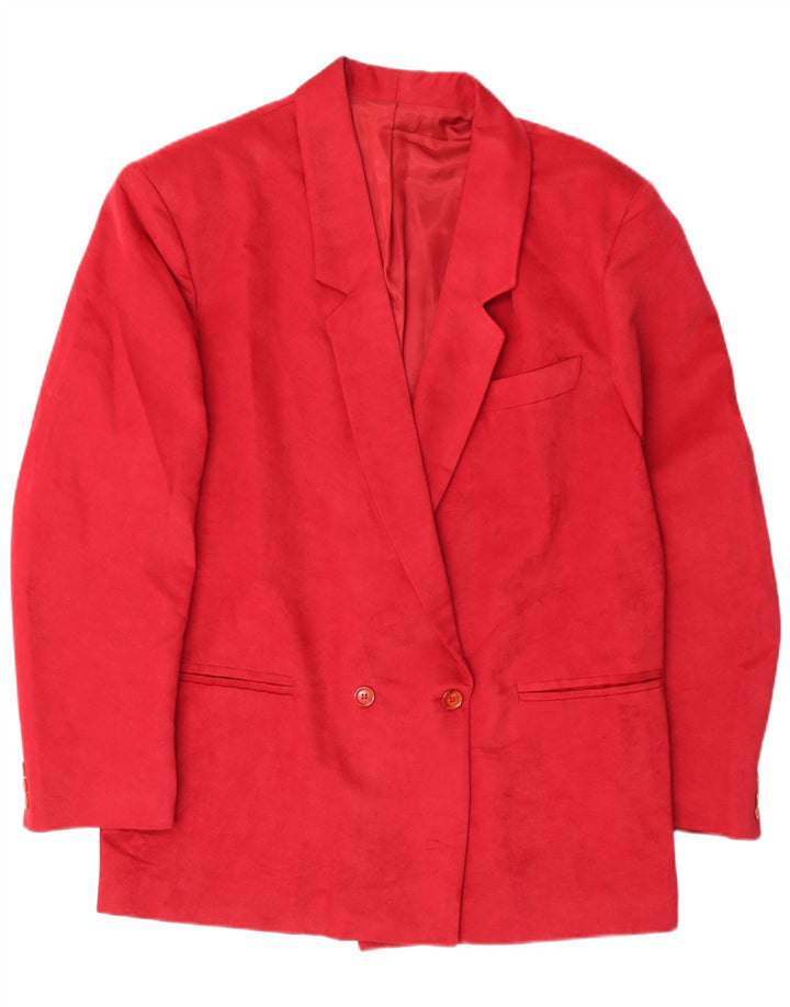 Giacca blazer doppiopetto vintage da uomo IT 52 XL poliestere rosso