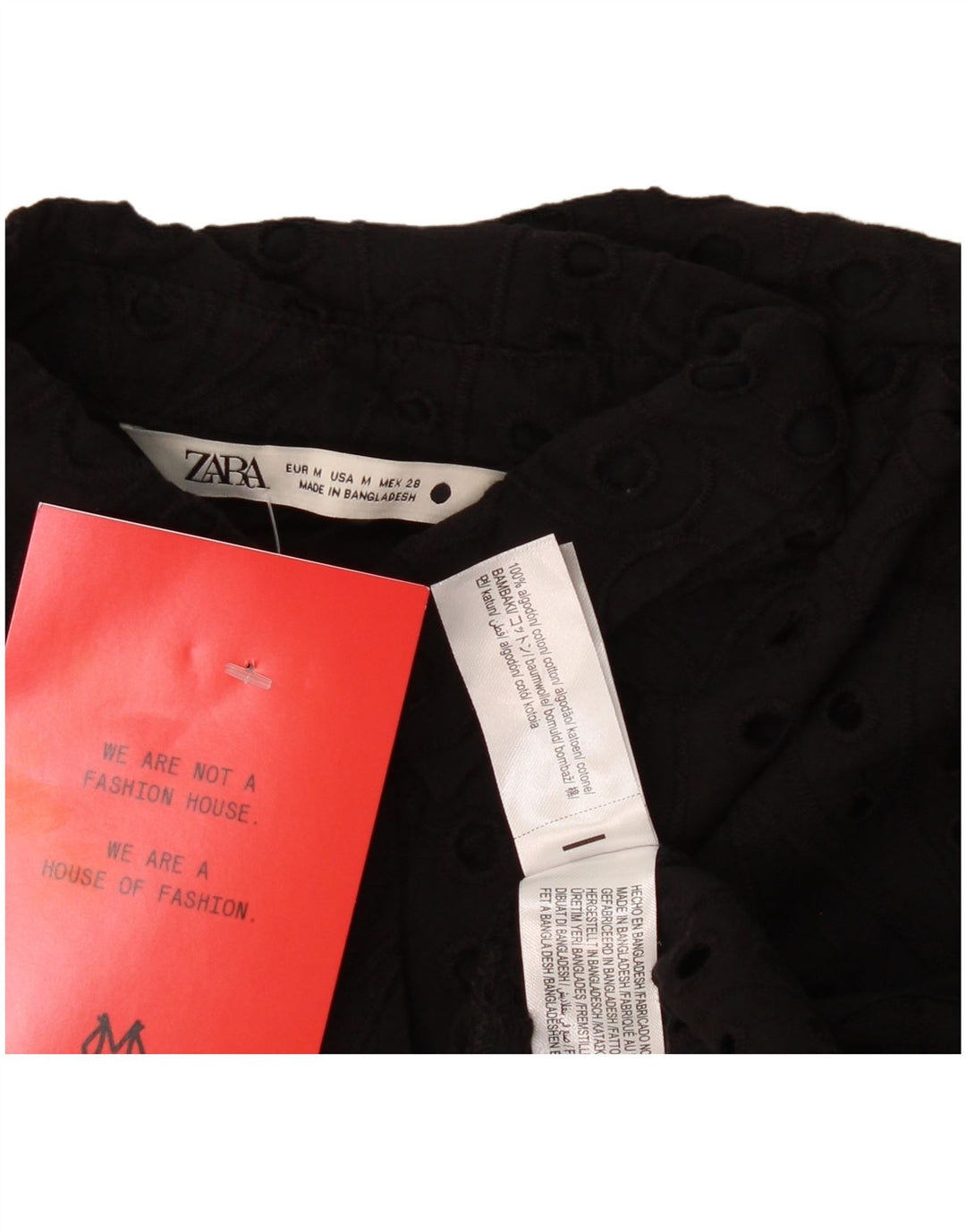 Camicia Zara da donna con maniche a 3/4, taglia UK 14, cotone nero medio