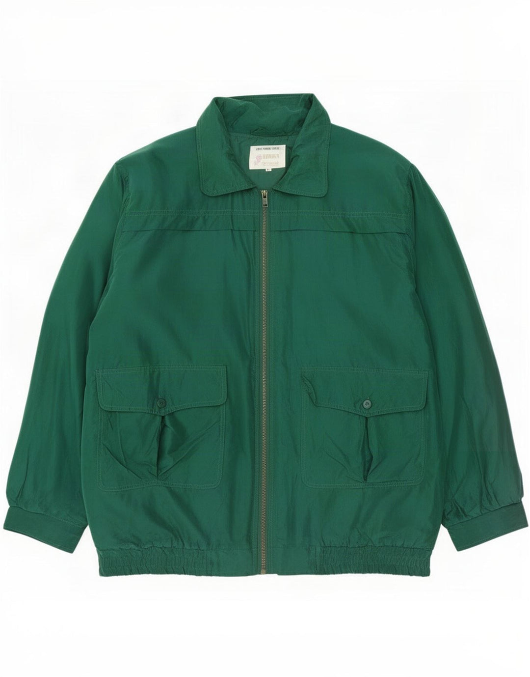 Giubbotto bomber vintage da uomo UK 40 grande seta verde