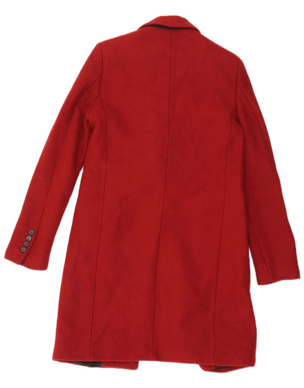 Cappotto ZARA Donna UK 6 XS Rosso Poliestere