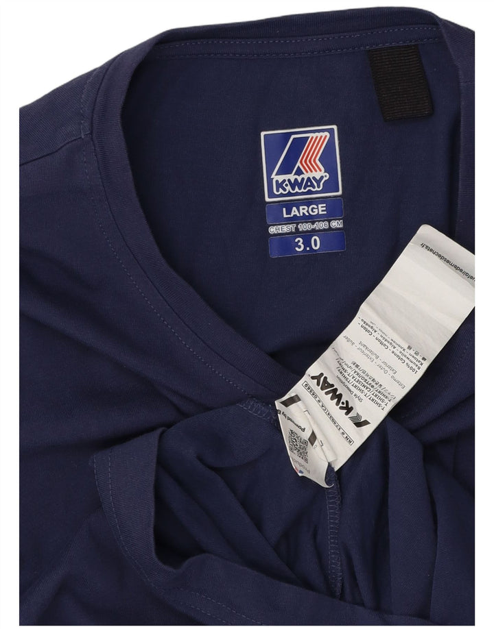 T-shirt da uomo K-Way Top Large in cotone blu navy
