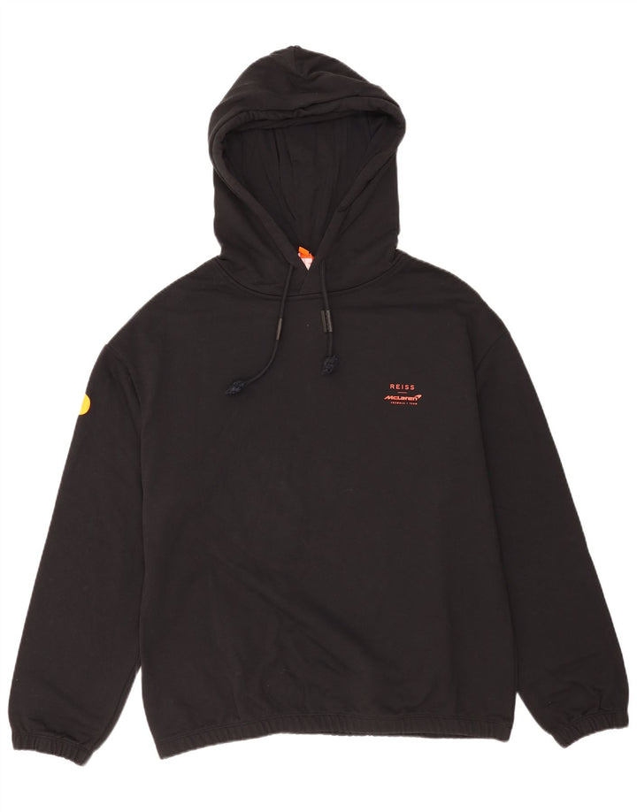 Maglione con cappuccio grafico da uomo Reiss in cotone nero medio