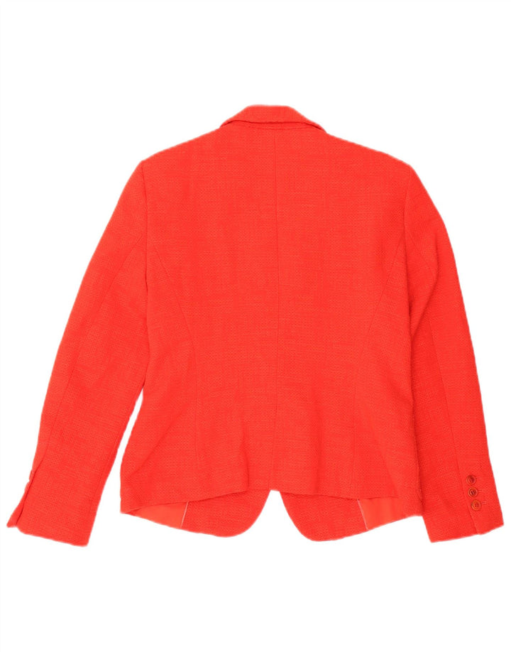 Giacca blazer a 1 bottone da donna Zara UK 12 cotone rosso medio